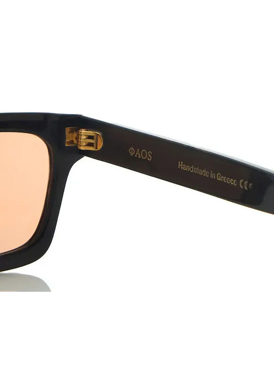 Faos Men's Sunglasses with Black Plastic Frame and Black Lens 474344