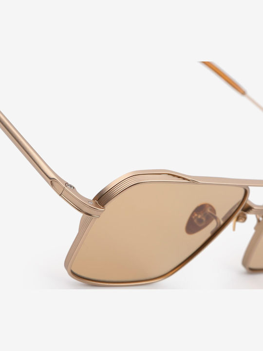 Projekt Produkt Unisex Sunglasses with Gold Metal Frame and Gold Lens 498708