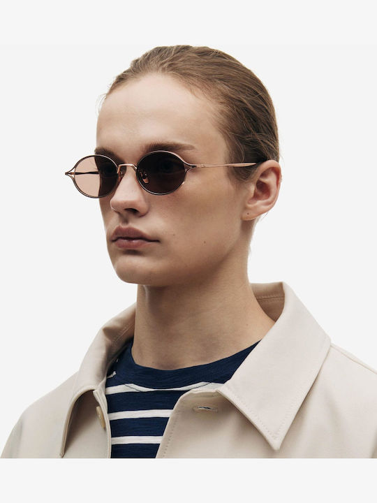 Projekt Produkt Unisex Sunglasses with Rose Gold Metal Frame and Pink Lens 498745