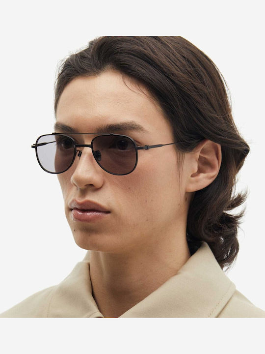 Projekt Produkt Unisex Sunglasses with Black Metal Frame and Gray Lens 476454