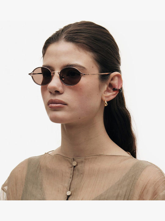 Projekt Produkt Unisex Sunglasses with Rose Gold Metal Frame and Pink Lens 498745