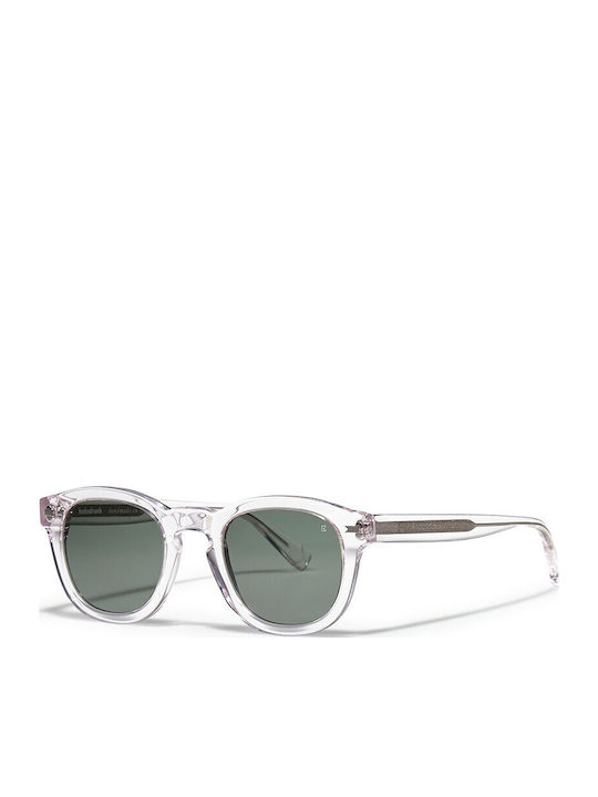Bob Sdrunk Bk/s Unisex Sunglasses with Transparent Plastic Frame and Green Lens