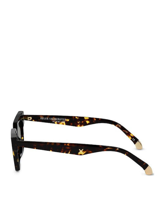 Oscar & Frank Unisex Sunglasses with Brown Tartaruga Plastic Frame and Green Lens ONI-DARKTORTOISE-0