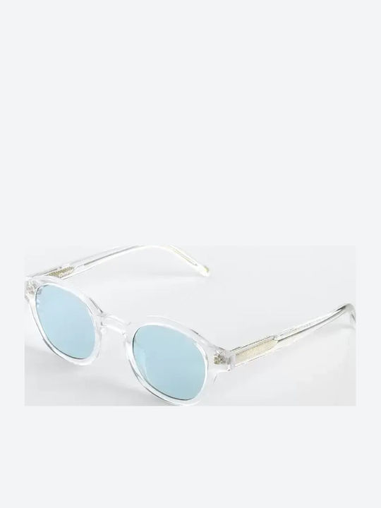 Common Sense Men's Sunglasses with Transparent Plastic Frame and Light Blue Lens CS004