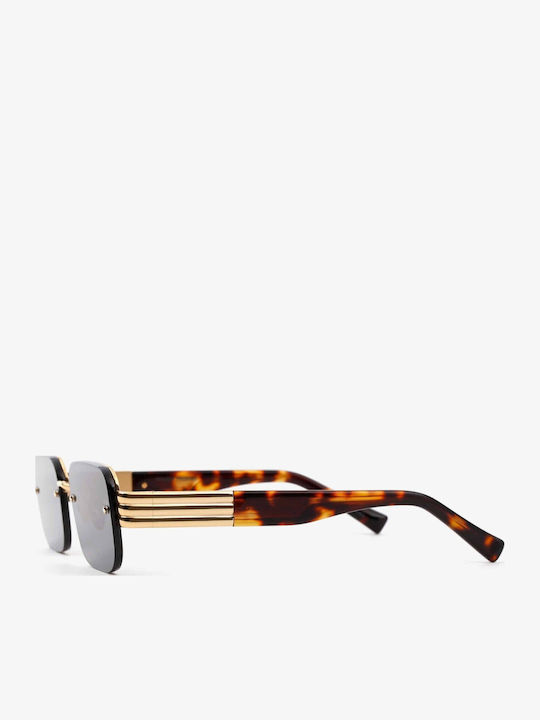 Projekt Produkt Unisex Sunglasses with Gold Tartaruga Metal Frame and Gray Lens 476427