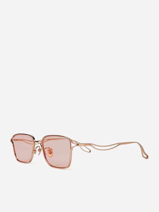 Projekt Produkt Men's Sunglasses with Rose Gold Metal Frame and Pink Lens 498689
