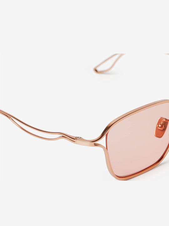 Projekt Produkt Men's Sunglasses with Rose Gold Metal Frame and Pink Lens 498689