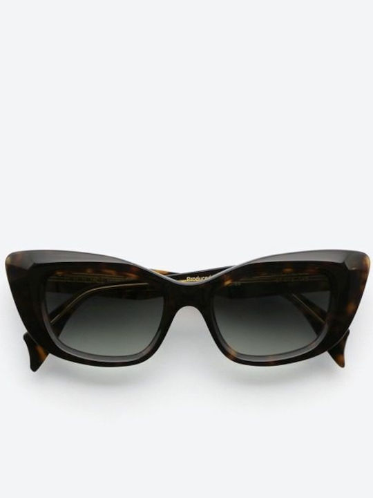 Monokol Women's Sunglasses with Brown Tartaruga Plastic Frame and Brown Gradient Lens 499165