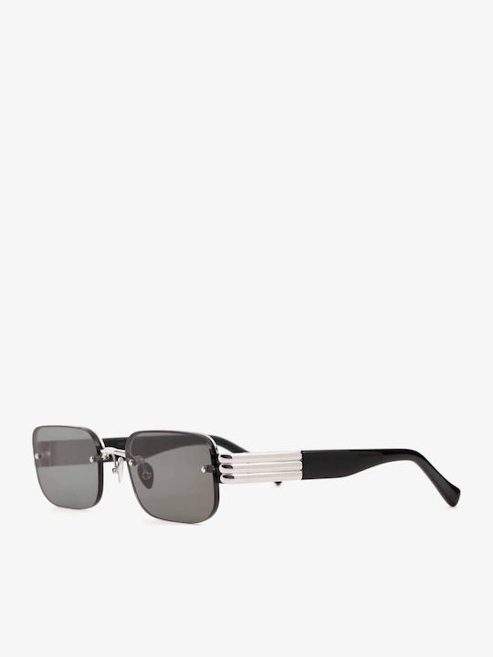 Projekt Produkt Men's Sunglasses with Silver Metal Frame and Silver Mirror Lens 476424
