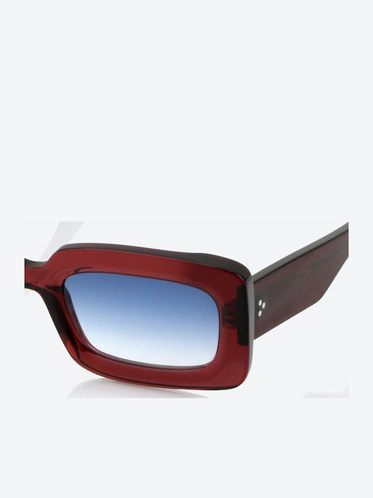 Monokol Women's Sunglasses with Red Plastic Frame and Blue Gradient Lens 499163