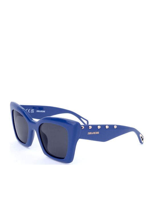 Zadig & Voltaire Women's Sunglasses with Blue Frame and Blue Lens