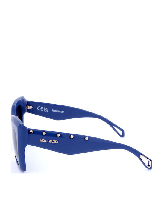 Zadig & Voltaire Women's Sunglasses with Blue Frame and Blue Lens