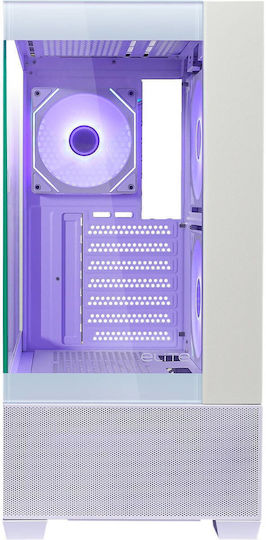 CoolerMaster Master Elite 690 Gaming Midi Tower Computer Case with Side Window and ARGB Lighting White