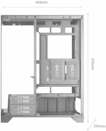 Mars Gaming MC-PRISMA Midi-Turm Computergehäuse Schwarz