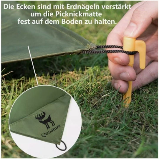 Qunature Waterproof Picnic Blanket Green 150x140