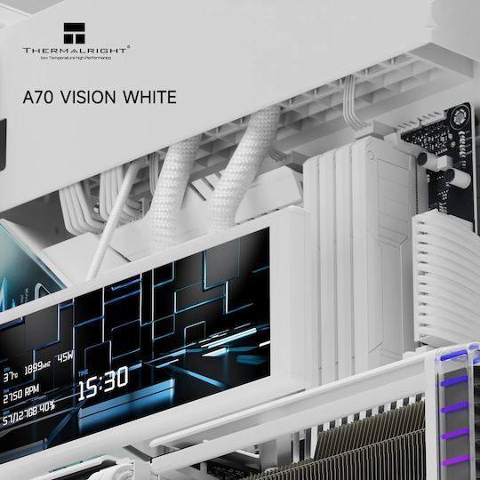 Thermalright Vision TR-A70 Gaming Midi Tower Кутия За Компютър Със Страничен Прозорец И ARGB Осветление Бяла
