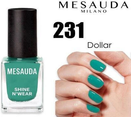 Mesauda Milano Shine N' Wear Luciu Oja Lustruirea De Lungă Durată Uscare Rapidă Verde 10ml