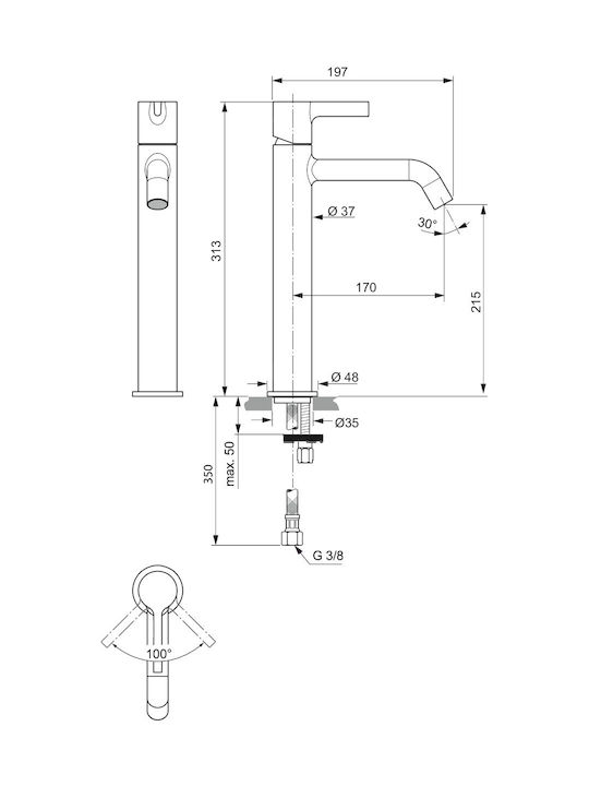 Ideal Standard Joy Mixing Sink Faucet Tall Gold