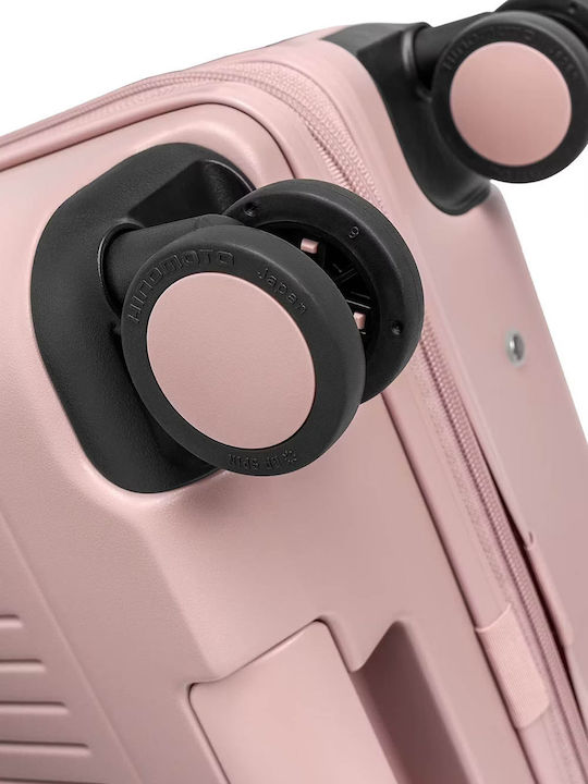 Puccini Βαλίτσα Ταξιδίου Καμπίνας Σκληρή Pink με 4 Ρόδες Ύψους 26εκ.