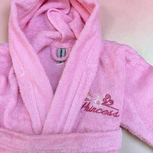 Linea Home Kinderbademantel Princess Rosa mit Kapuzen-