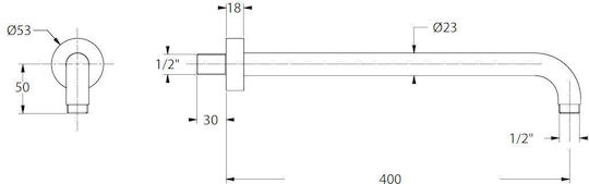Wall Arm 40cm Bronze Piccadilly