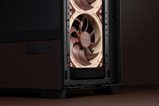 Antec Flux Pro Gaming Vollständiges Turm Computergehäuse mit Seitenfenster Noctua Edition Schwarz/Wood