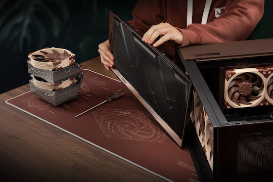 Antec Flux Pro Gaming Vollständiges Turm Computergehäuse mit Seitenfenster Noctua Edition Schwarz/Wood