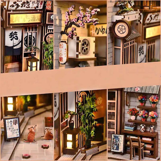 Miniature Book Nook House Maneki Neko Corner
