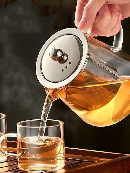 Τσαγιέρα με Φίλτρο Γυάλινη Διάφανη 950ml