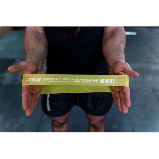 DBX Bushido Mini Bandă de Rezistență Loop Foarte Moale Galbenă 0.61m