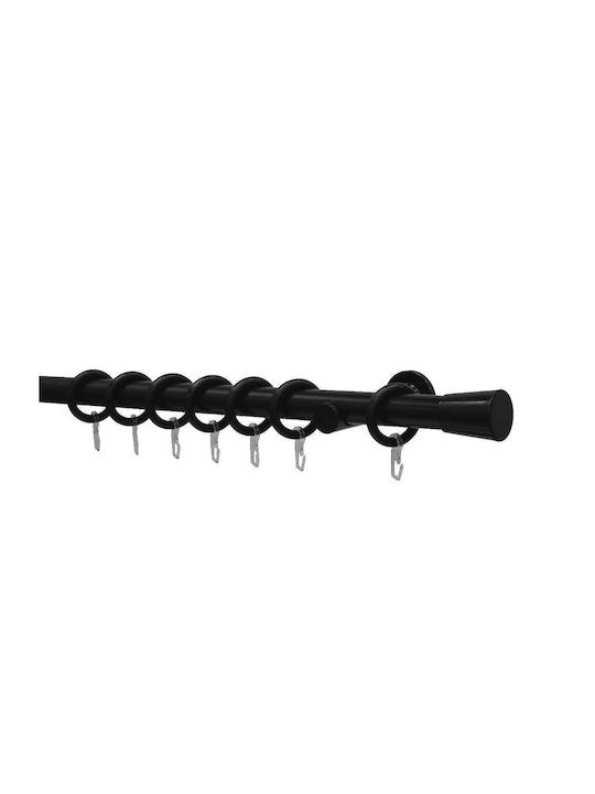 Metallic Curtain Pole Single Diameter 28mm Length 160cm Black