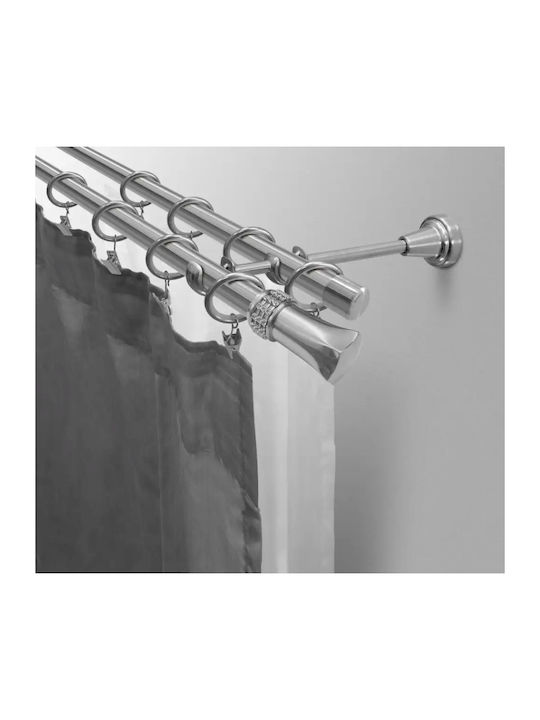 Bare Metalice Pentru Perdele Double Single 160cm Argintii