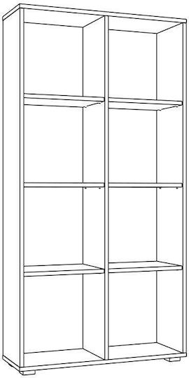 Smart 8p Библиотека Подова Дървена Бежова 74x25x146cm