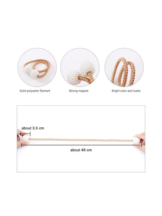 Magnetic Fabric Gold Tie-Back 2 Pieces