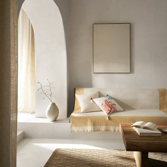 Gofis Home Solenne Покривка За Фотьойл Плетена 180x175см Sun Yellow