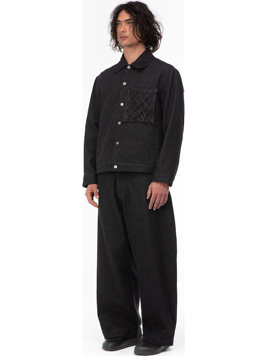 Denim Jacke Washed Schwarz