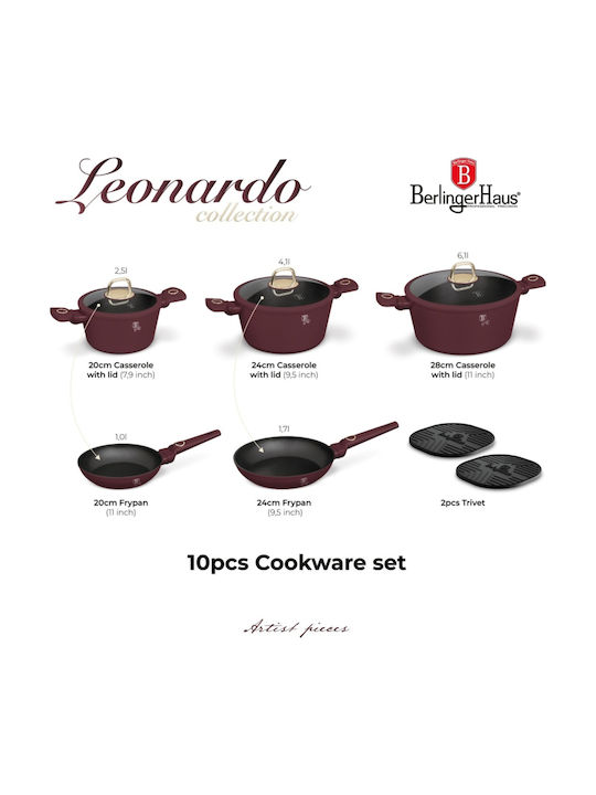 Berlinger Haus Set De Vase De Gătit Din Aluminiu Cu Acoperire Interioară Antiaderentă 5 Vase