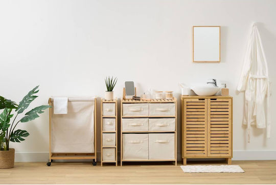 Storage Drawers F-v Tidy Made of Wood & Fabric with 4 Drawers L33xW19xH78.5cm