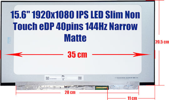 Laptop-Monitor 15.6 Zoll IPS 144Hz Schlank Berühren Sie 1920x1080 Matt 40 Stift für Laptop Lenovo Legion Y530-15ich Y7000p-1060 Y540-15irh 1-SCR0095