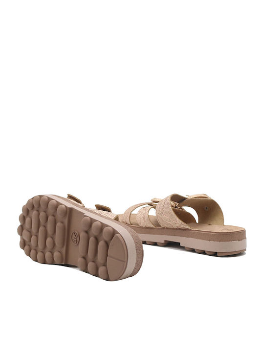 Fantasy Leather Women's Anatomic Flat Sandals Rose Gold