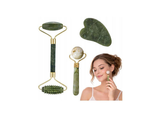 Set Instrument Gua Sha din Jad 3 Bucăți