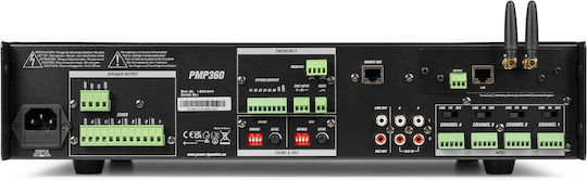Power Dynamics PMP360 PRO Commercial Amplifier 100V 6 Zones 360W with Paging Announcement System 954.014
