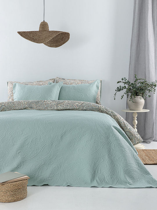 Palamaiki Ella Σετ Κουβερλί Μονό Microfiber Jade 160x240cm 2τμχ