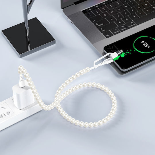 XO USB to Type-C / Lightning Cable 3A Λευκό 1m 16.005.0417