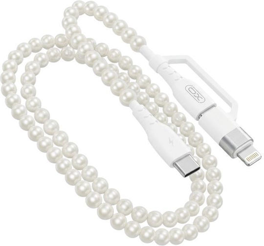 XO USB to Type-C / Lightning Cable 3A Λευκό 1m 16.005.0417