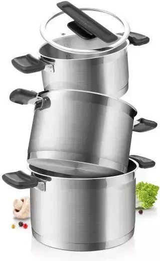Tescoma Compact Stainless Steel Pots Set 3 Pieces