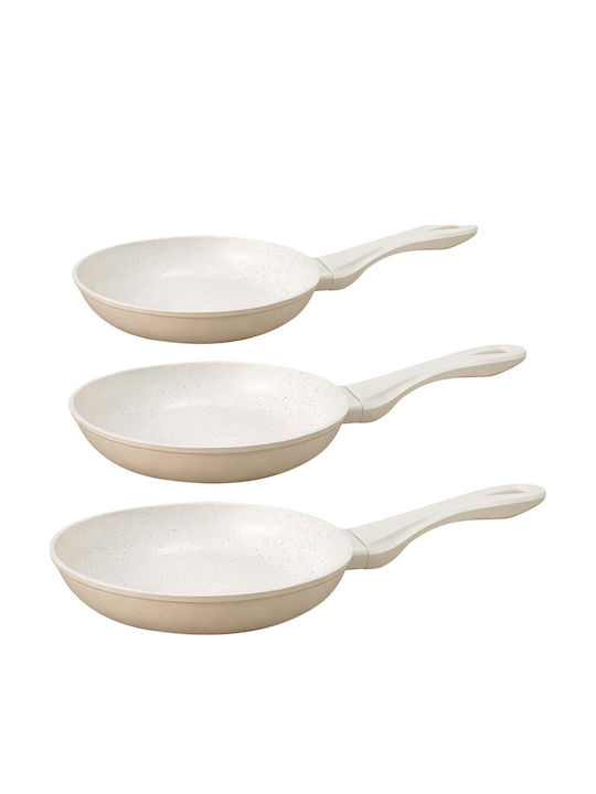 Signature Set 3 Pans 20 24 28cm Non-stick Mineral Coating Beige