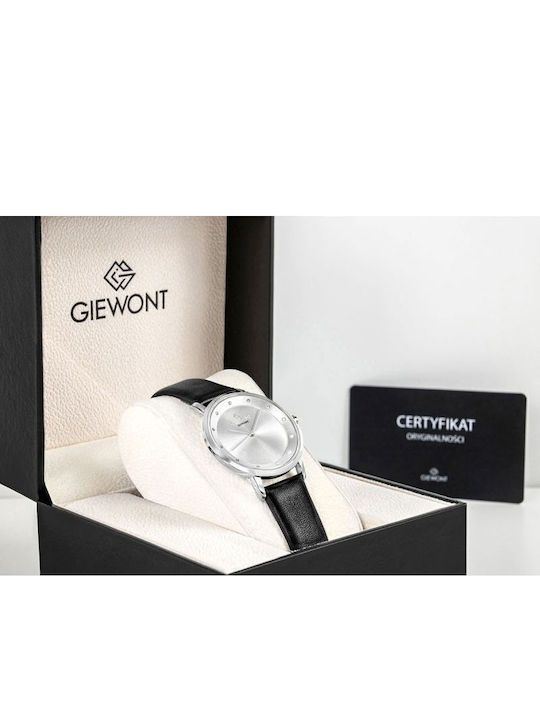 Giewont Womens Watch 34mm Battery With Black Leather Strap