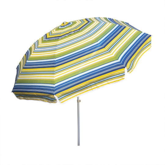 Folding Beach Umbrella Diameter 2.4m With UV Protection White