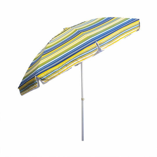 Folding Beach Umbrella Diameter 2.4m With UV Protection White